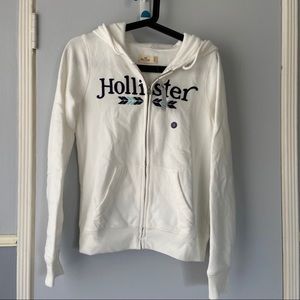 Hollister White Jacket zip up hoodie